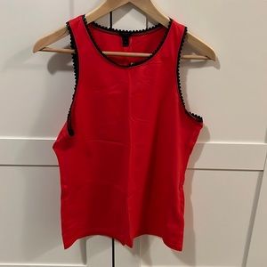 J.Crew Red Scallop Trim Top Small